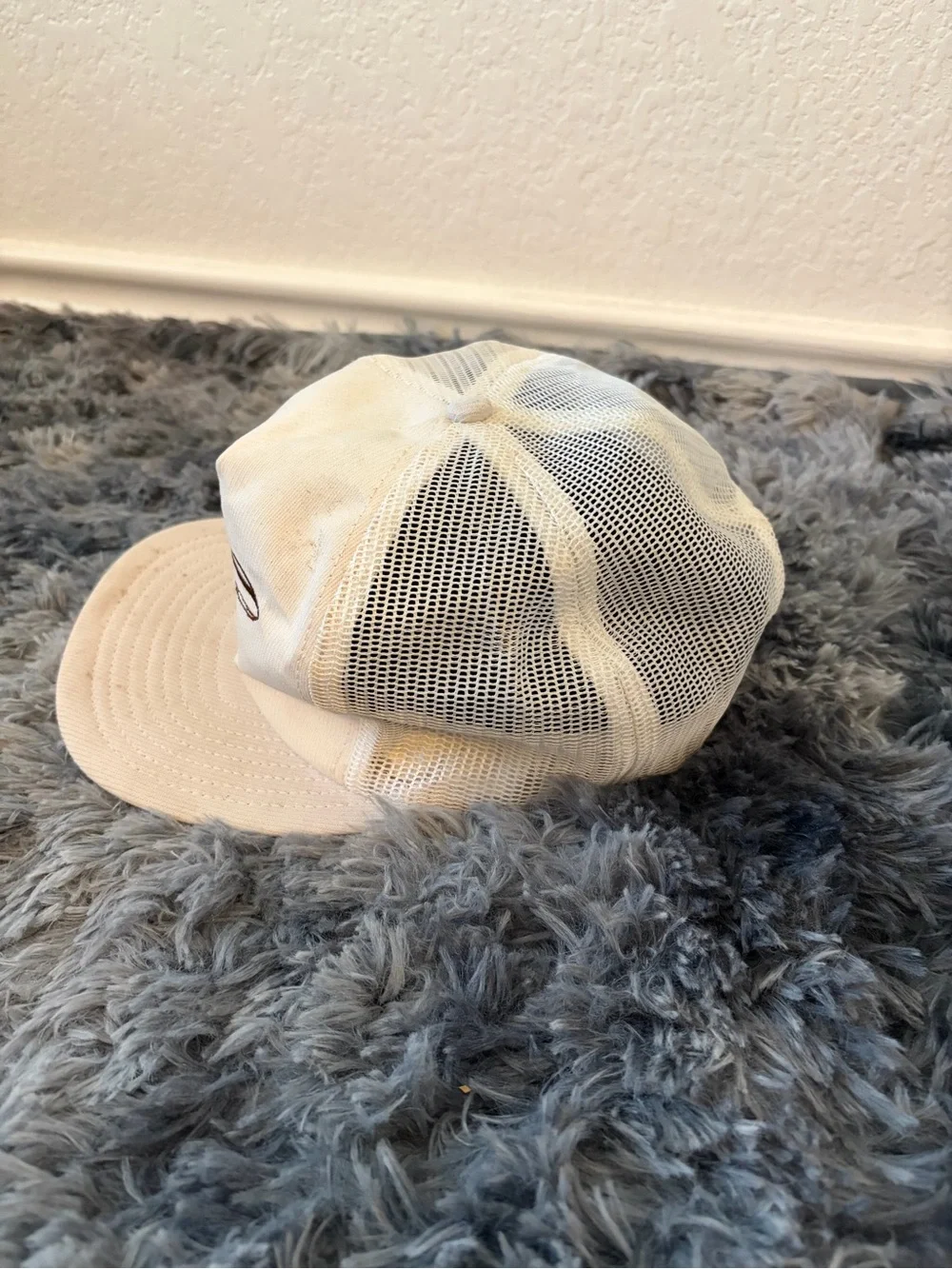 Vintage UPS Next Day Air Trucker Hat Mesh Snapback Cap White Airplane Corporate